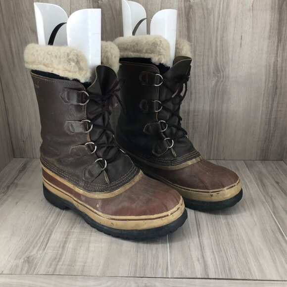 Kaufman Boots Mens 9 Brown Leather Duck Boot Winter Lined Lace Up - Picture 4 of 14